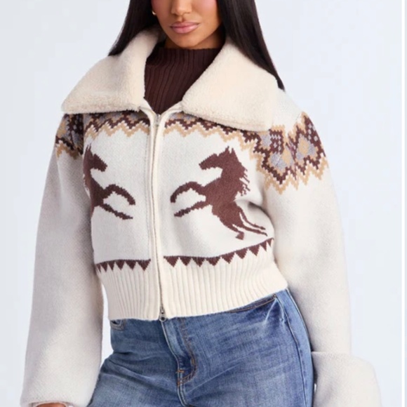 Horse Cardigan Saddle Up Fashion Nova Small S SOLD OUT - Picture 5 of 5